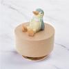 Hölzerne Spieluhr mit rotierender kleiner Tierfigur Mechanisches Musikalisches Ornament für Heimdekoration und ein einzigartiges Geschenk