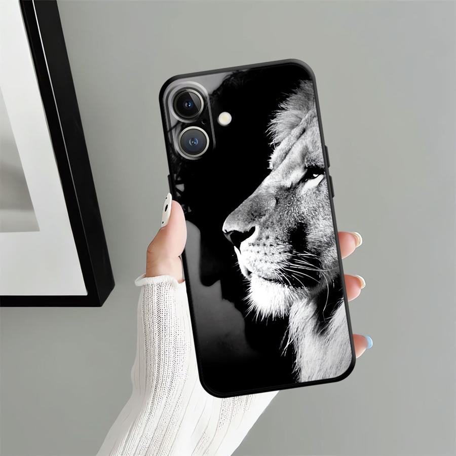 Cool Animal Tiger Lion Funda Phone Cover Phone Case for Apple iPhone 11 17 Pro Max Air 13 15 Pro 7 8 16 14 12 XR XS MAX