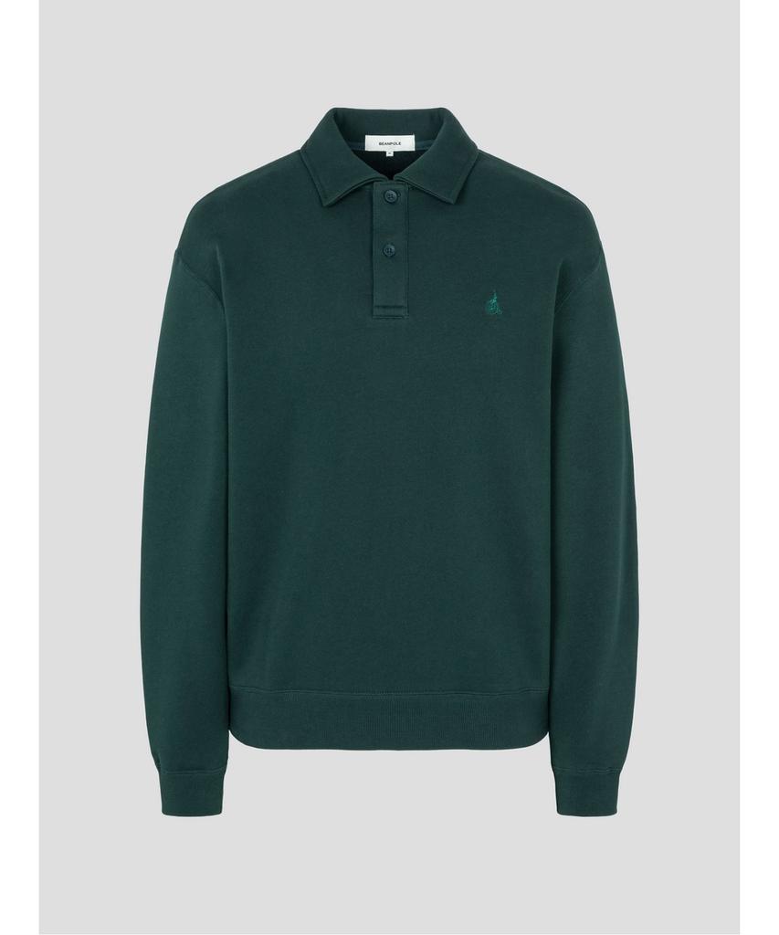 Binpolmen Solid Collared Neck Sweatshirt Green