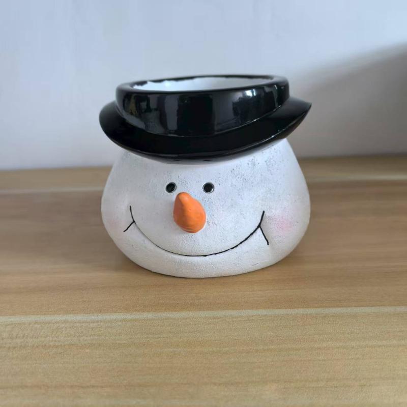 Christmas Flower Pot Succulents Planter Christmas Decorative Flower Pot,Snowman Santa Cartoon Planter Pots Art Decoration