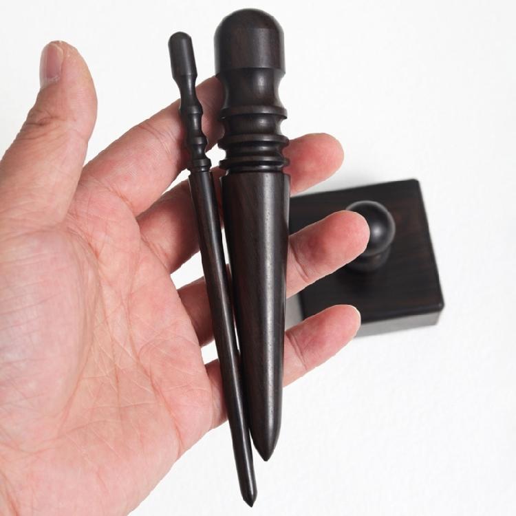 Ebony Wood Leather Edge Burnisher Tool Professional Round Leather Edge Burnisher Tool for Burnishing Leather Hand Making