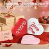 ABBP-Home Decor, 3-Piece Double-Sided Printed Wooden Heart-Shaped Ornament, Romantic Valentine's Day Decoration.