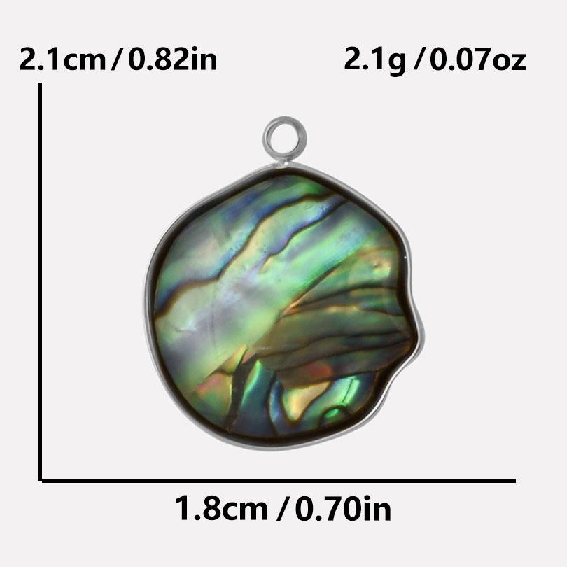 6pcs Real Natural Abalone Shell Geometric Charm Stainless Steel Charms For Jewelry Making Supplies Ocean Pendants DIY Materials