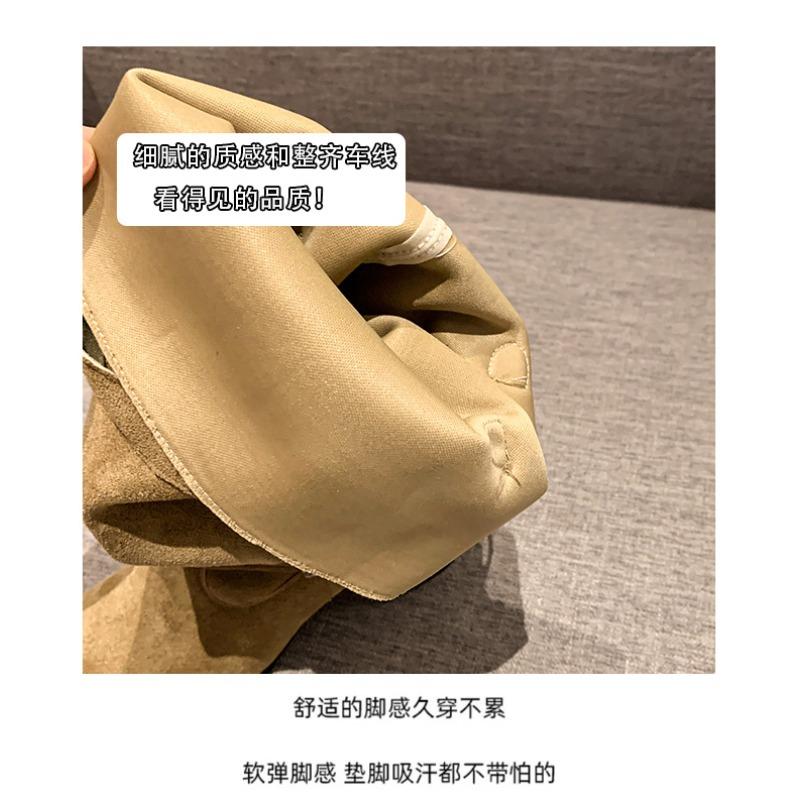 Women High Boots Trend Retro Metal Buckle Pointed Toe Thick Heel Tassle Western Cowboy Boots Female Shoes Botas De Mujer