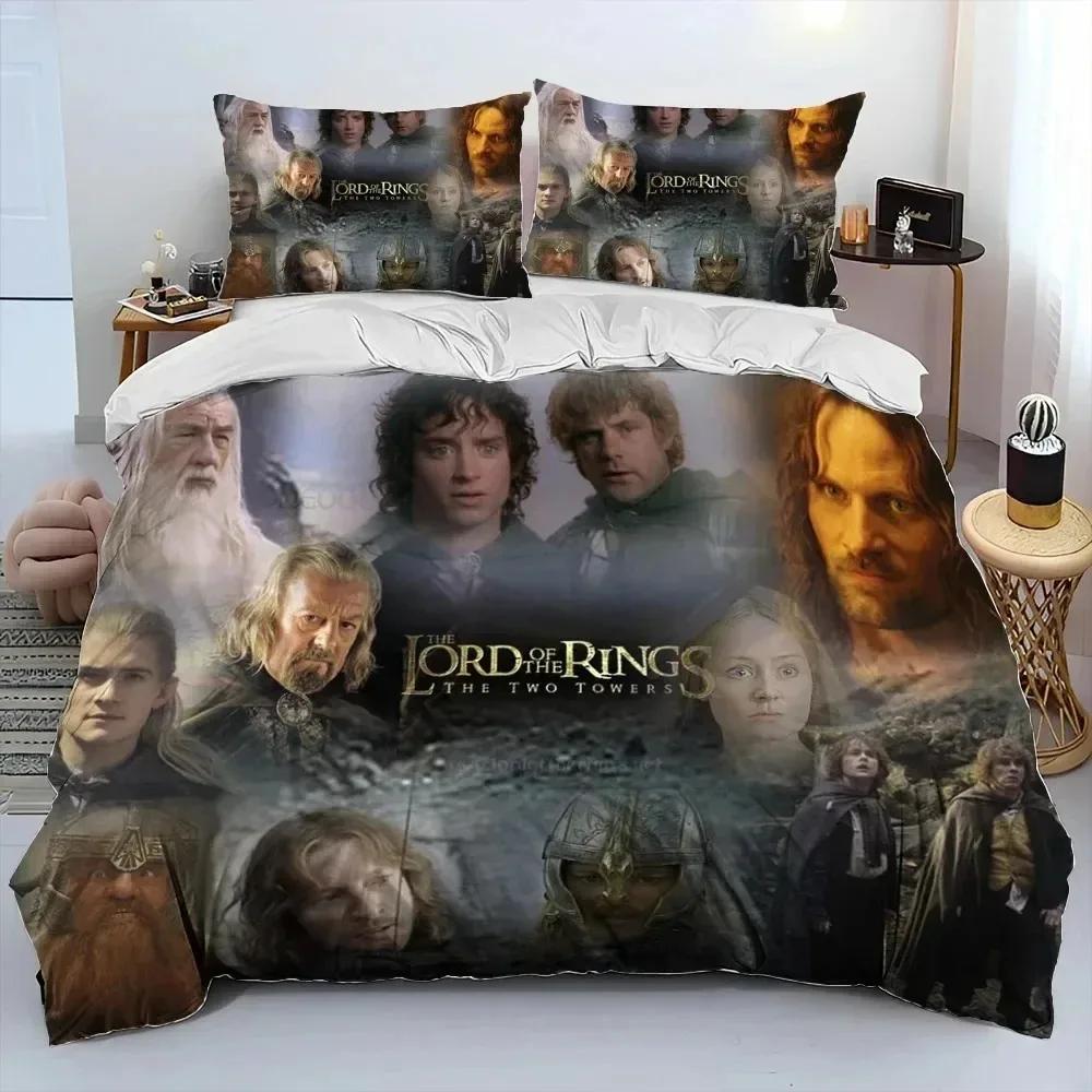 3D Print L-Lord of Rings H-Hobbit Bedding Set Duvet Cover Bed Set Quilt Cover Pillowcase Comforter King Queen Size Boys Adult