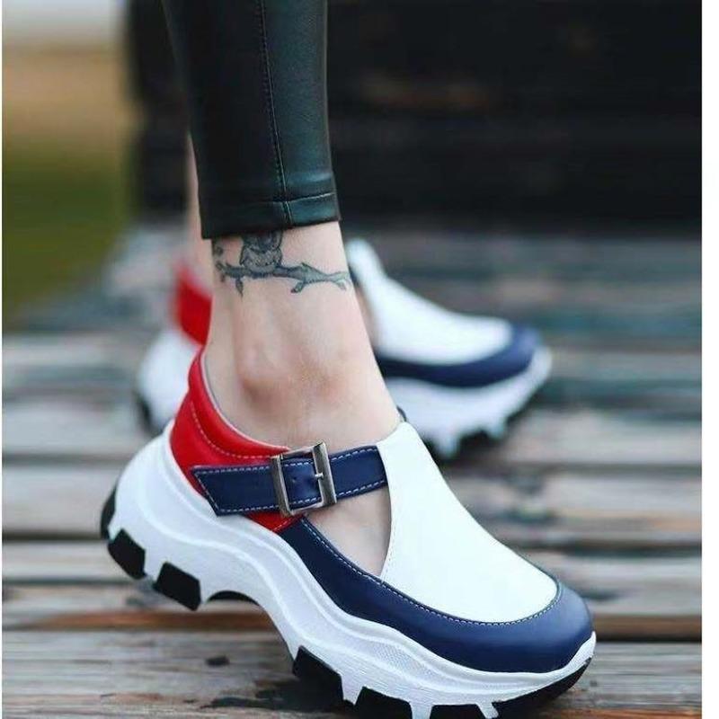 fashion 2024 Women Platform Sneakers Ladies Buckle Wedge Casual Sports Shoes Fashion Plus Size Women's Vulcanized Shoes Zapatillas Mujer