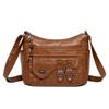 Soft Leather Multi-Layer Shoulder Bag Women's Multi-Pocket Crossbody Bag Mother's Bag