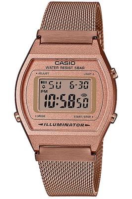 Relógio Digital, Série Vintage B640WMR-5A, Unissex, Ouro Rosa com Pulseira de Metal Mesh, Modelo Estrangeiro [Importação Paralela]