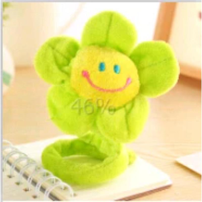 Sunflower Plush Toys Curtain Buckle Lovely Smiling Face Plush Flower Clips Bind Rope Valentine's Day Present Gift