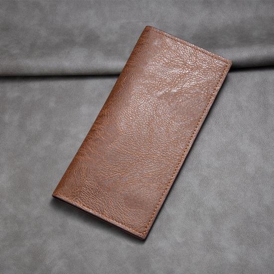 Men Slim Long Wallet Wallet with ID Bifold Card Holder Window Minimalist Card