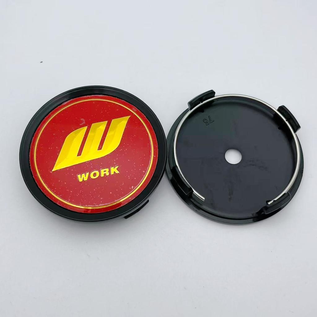 4pcs 75mm 70MM W Work Logo Emblem Badge Car Wheel Center Caps Wheel Hubcaps Hub Center Cover Replace Car Styling Accessories