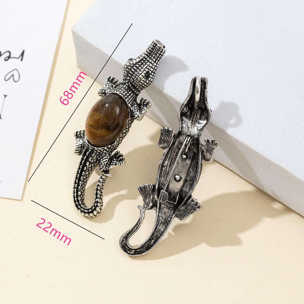 Creative Cartoon Crocodile Brooch With Alloy Inlay For Jewelry Making And Accessories