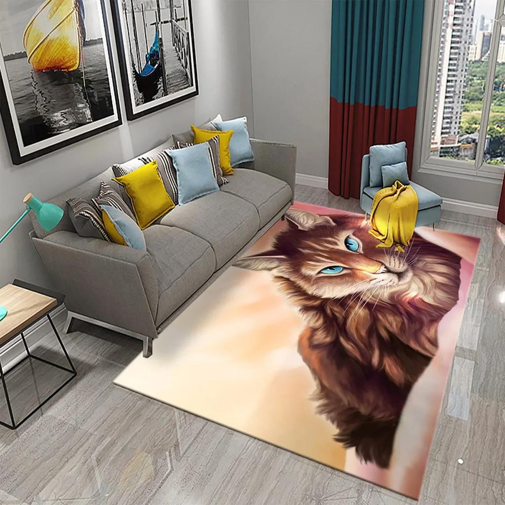 3D Cute Fantasy Cartoon Cat Carpet for Bathroom Kitchen Entrance Anti-Slip Mats Bedroom Doormat Living Room Welcome Decor Mats