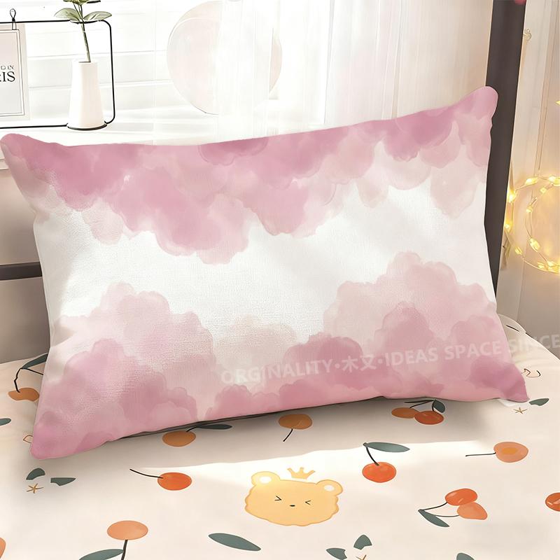 Pink Clouds Pillowcase Decor Suitable For Sofa Bedroom Car Pillow Cover Cushion Rectangular Back Cushion