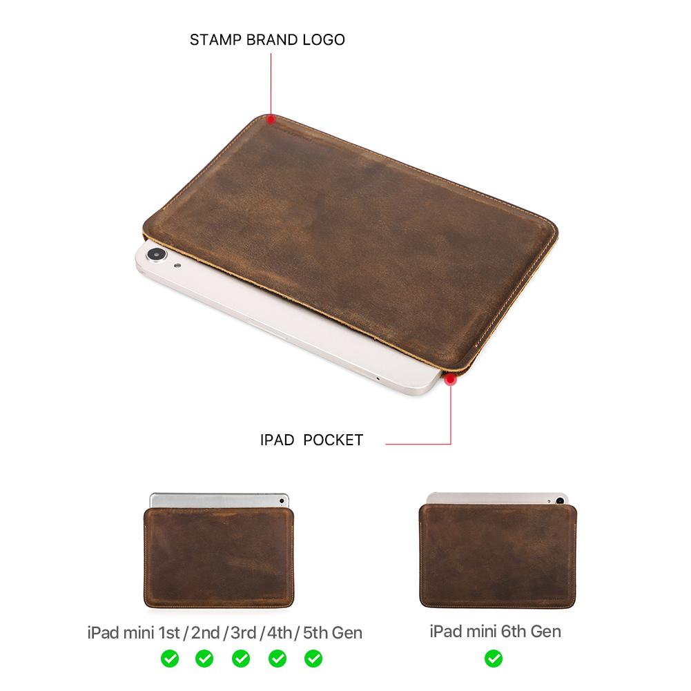 Genuine Leather Protective Shell For  iPad Mini 6 8.3 Inch Case 2021 Funda iPad Mini 5 4 3 2 1 7.9 Inch Galaxy Tab Sleeve Cover