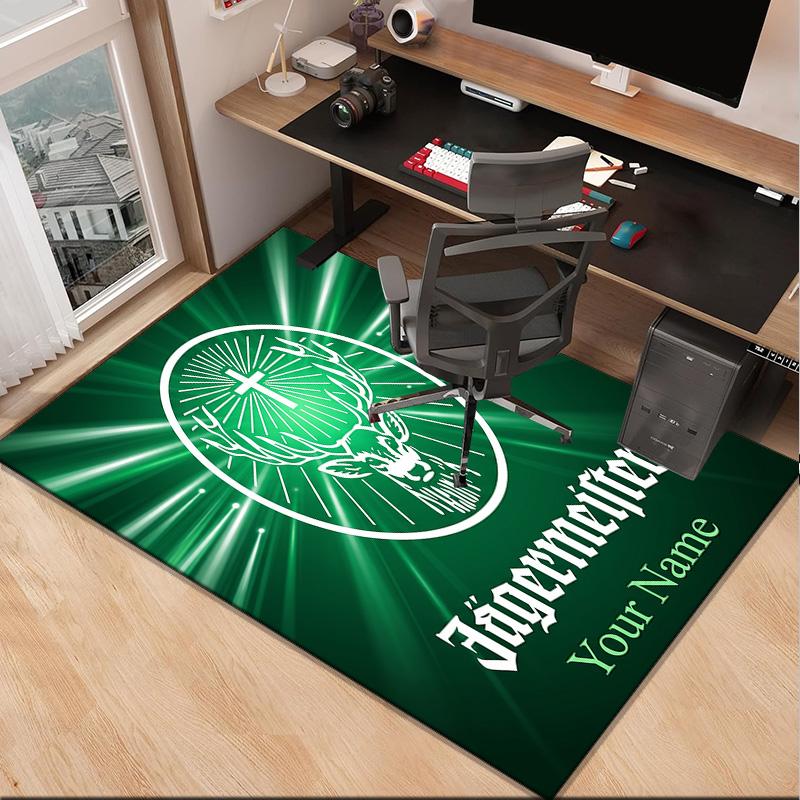 Custom NameJager-meister Spirit Drink Carpet, Indoor Rug, Chair Rug, Living Rooms, Doormat Made From Polyester Home Decor Birthday Christmas Gifts