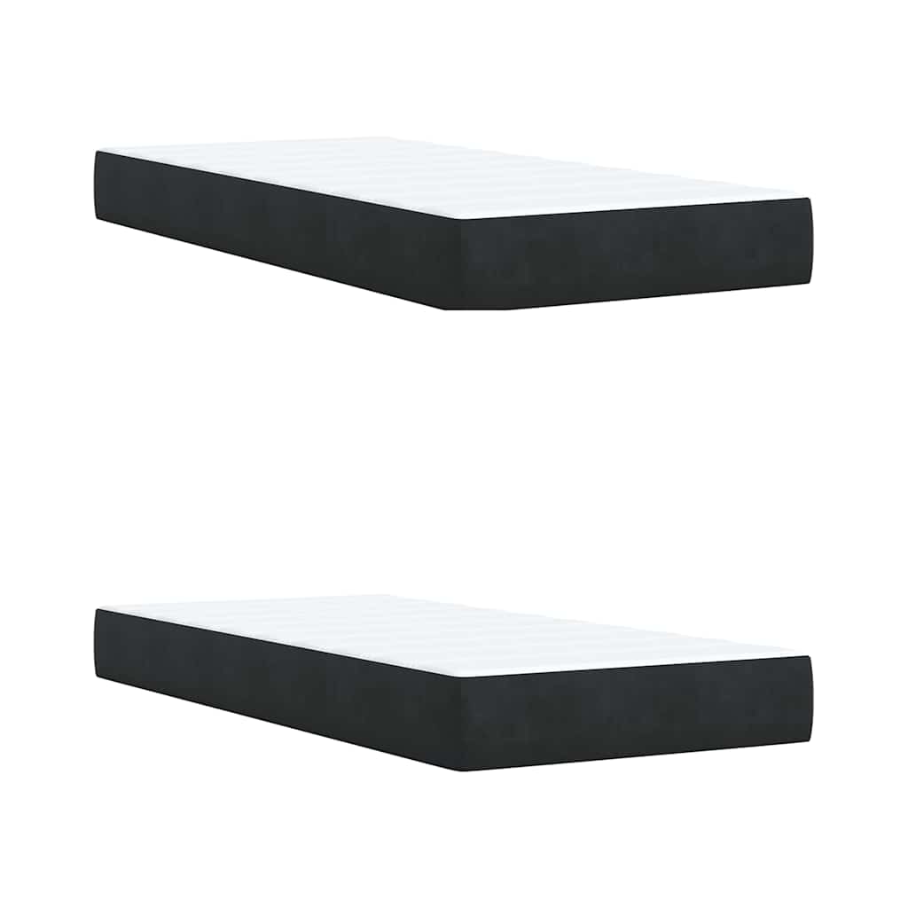 Box Spring Bed with Mattress Black 200x200 cm Velvet