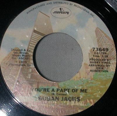 7-Zoll Schallplatte SUSAN JACKS - You're A Part Of Me 73649 Mercury 1975 US Pop Gebraucht