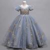 Kids Dress Girls Wedding Mesh Long Girl Dress Elegant Princess Party Pageant Formal Gown Teen Children