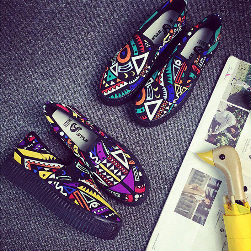 Lente Herfst Boheemse Stijl Schoenen Dames Dikke Zool Platte Loafers Dames Hoogte Toenemende Schoenen 3cm