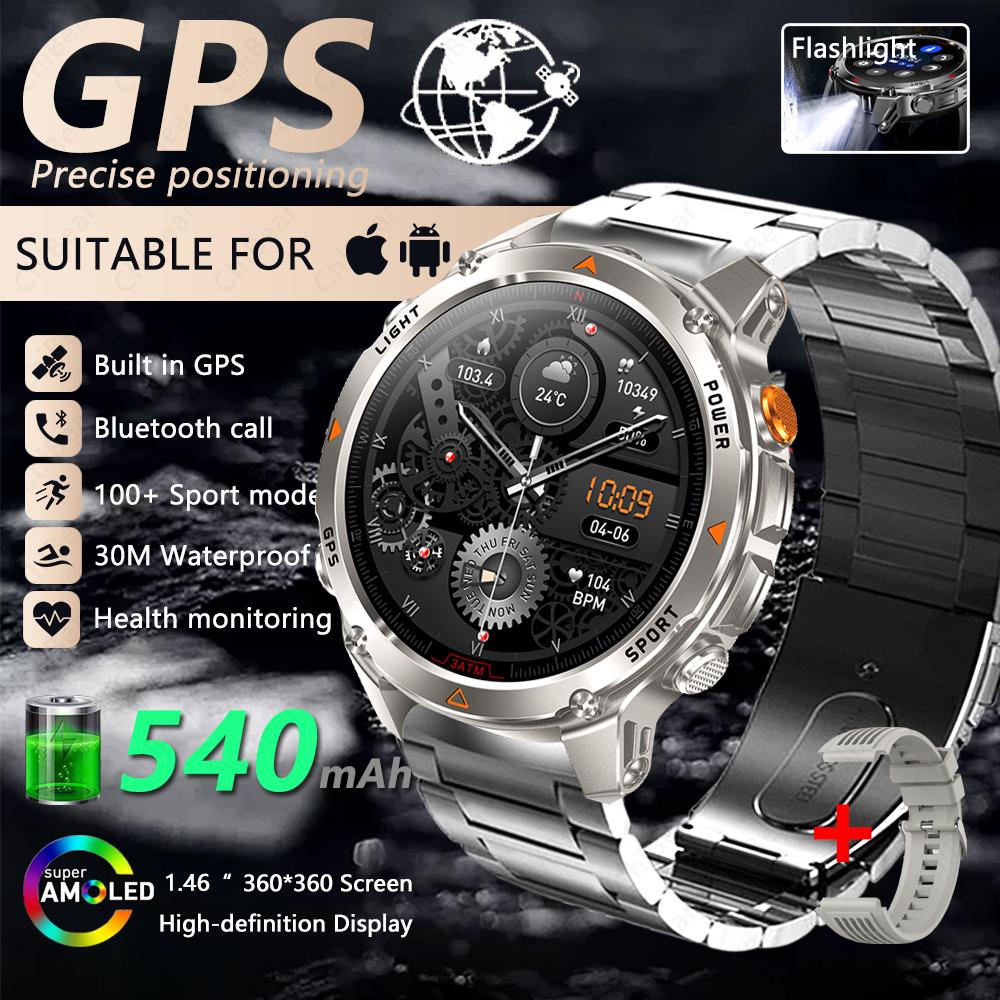 New T-Rex 3 Smart Watch Men Built-in GPS 540 mAh Battery 3ATM Waterproof Compass Barometer Altimeter Sports Smartwatch Man