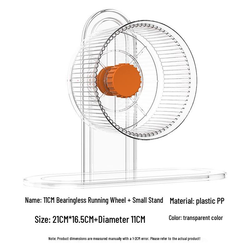Extra Large Silent Hamster Running Wheel with Stand & Double Bearings - Includes Exercise Flywheel, One-Piece Design, Free Shipping
