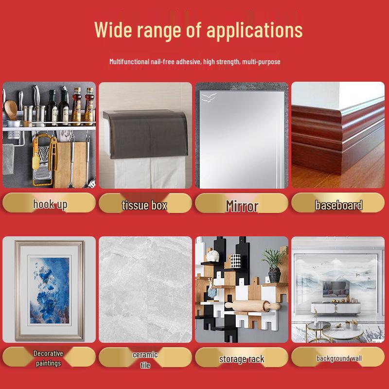 Vattentätt silikonlim: Spikfritt lim för badrumsinredning, mögelresistent, liten tub