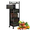 Rotating Kitchen Vegetable Basket Multi-Layer Rotating Rack Kitchen Storage Basket Large Capacity Rolling Cart Basket For Fruits