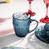LOVWISH Tasse aus tintenblauem Glas mit Henkel