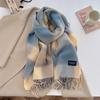 Autumn and winter new versatile scarf women's thickened woven thick beard fringed warm scarf imitation cashmere shawl