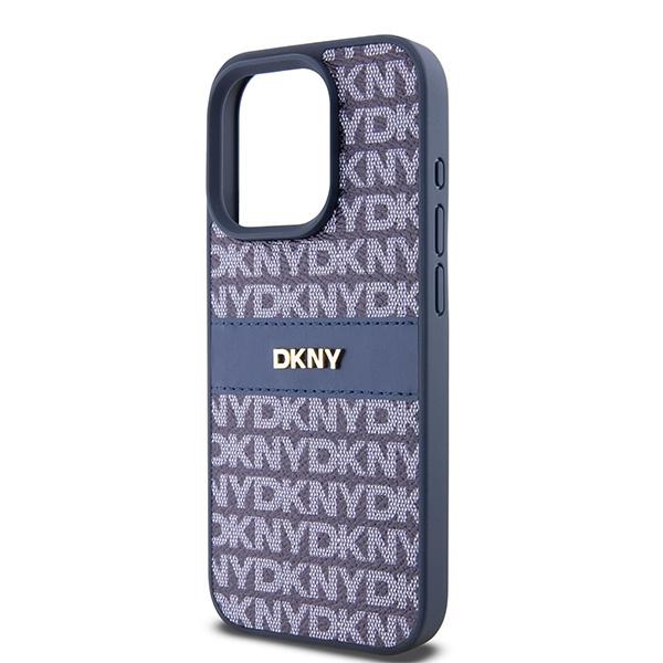 Dkny Dkhcp15Lprthslb Iphone 15 Pro6.1 Niebieski/Blue Hardcase Leather Mono Stripe & Metal Logo