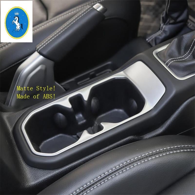 Matte Dekorationsblende für Becherhalter am Vordersitz, Verkleidung für Jeep Wrangler JL 2018 - ABS Innenraum-Umbaukit Zubehör