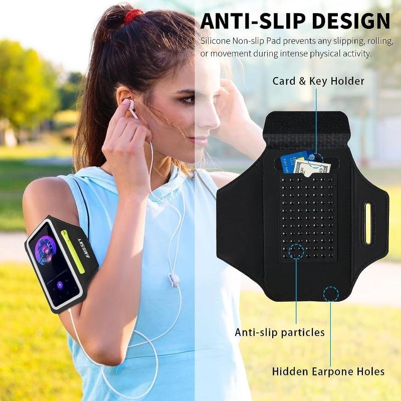 HAISSKY Running Sports Armband With Headphones Zipper Bag For iPhone 17 16 5 14 13 12 Pro Max 16 Plus 16E Wrist Arm Band Holder 6