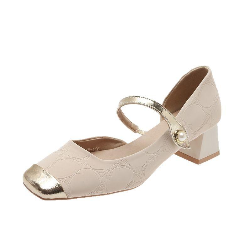 Niche Mary Jane Shoes New Spring and Summer with Skirts Thick Heels High Heels French Fairy Shoes Gentle Fashion Single Shoes