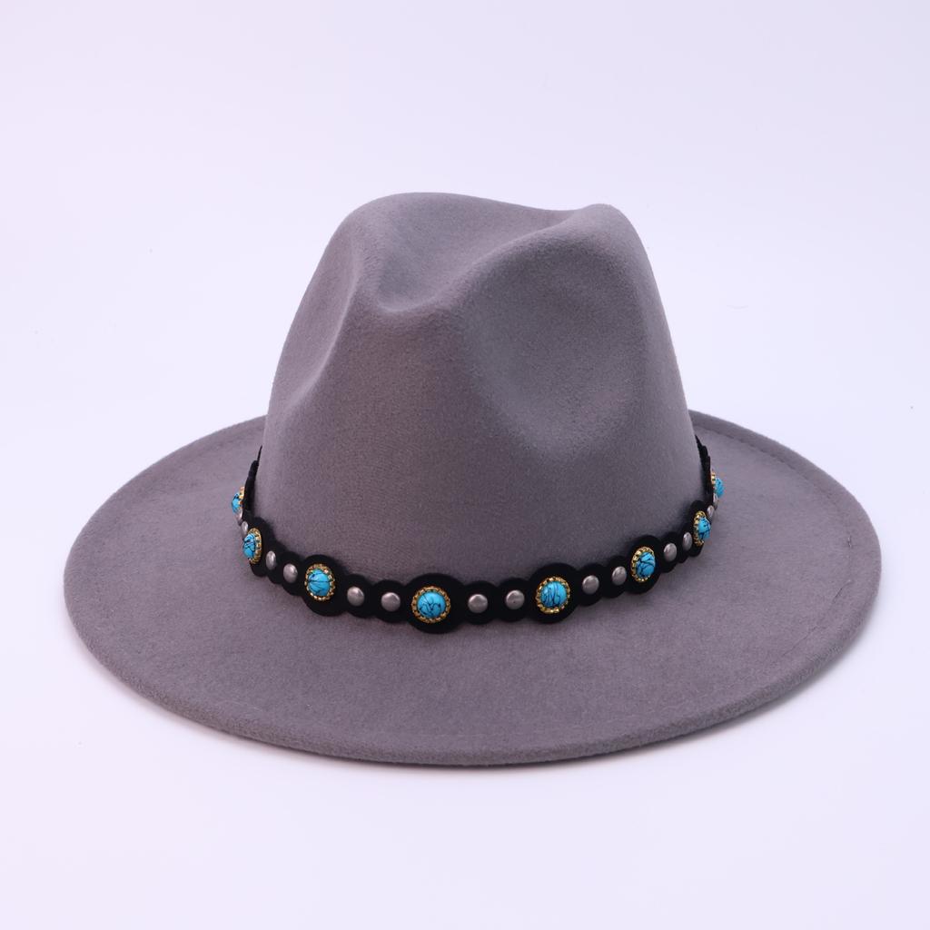 European and American fashion casual top hats men's and women's autumn and winter new black soft woolen jazz hats versatile cowboy hats