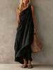 2026 Elegant One-Shoulder Sleeveless Long Dress for Women - Summer Fashion