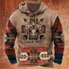 Indian Cowboy Autumn Winter Retro Men Hoodies Vintage Pullover Fashion Oversized Sweatshirt Long Sleeve Casual Tops Clothing