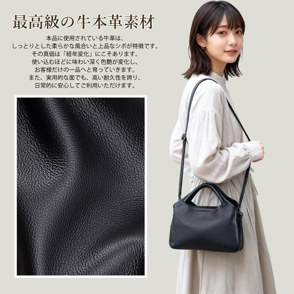 Premium Genuine Leather Shoulder Bag with 3 Large Easy to or Popular for Commuting [imeetu] Women's 3-Way Handbag, Compartments, Capacity, Use,