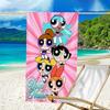 1pc Powerpuff Beach Towel with Custom Name, Beach and Seaside Swimming Pool Equipment, Fashion Pattern, Rectangular, Travel Essential