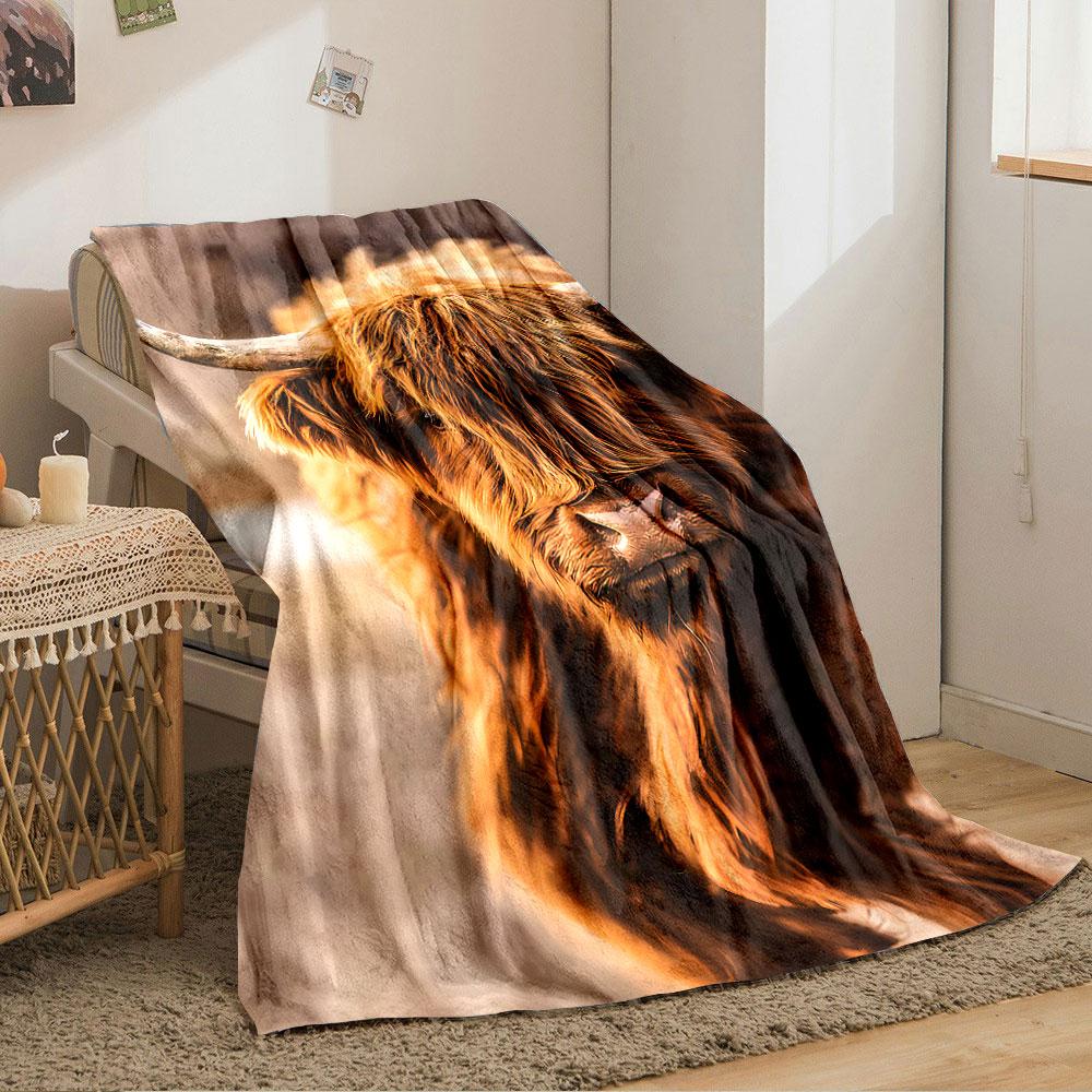 Highland Cow Rustic Blanket for All Seasons Blanket Lunch Break Throw Gift