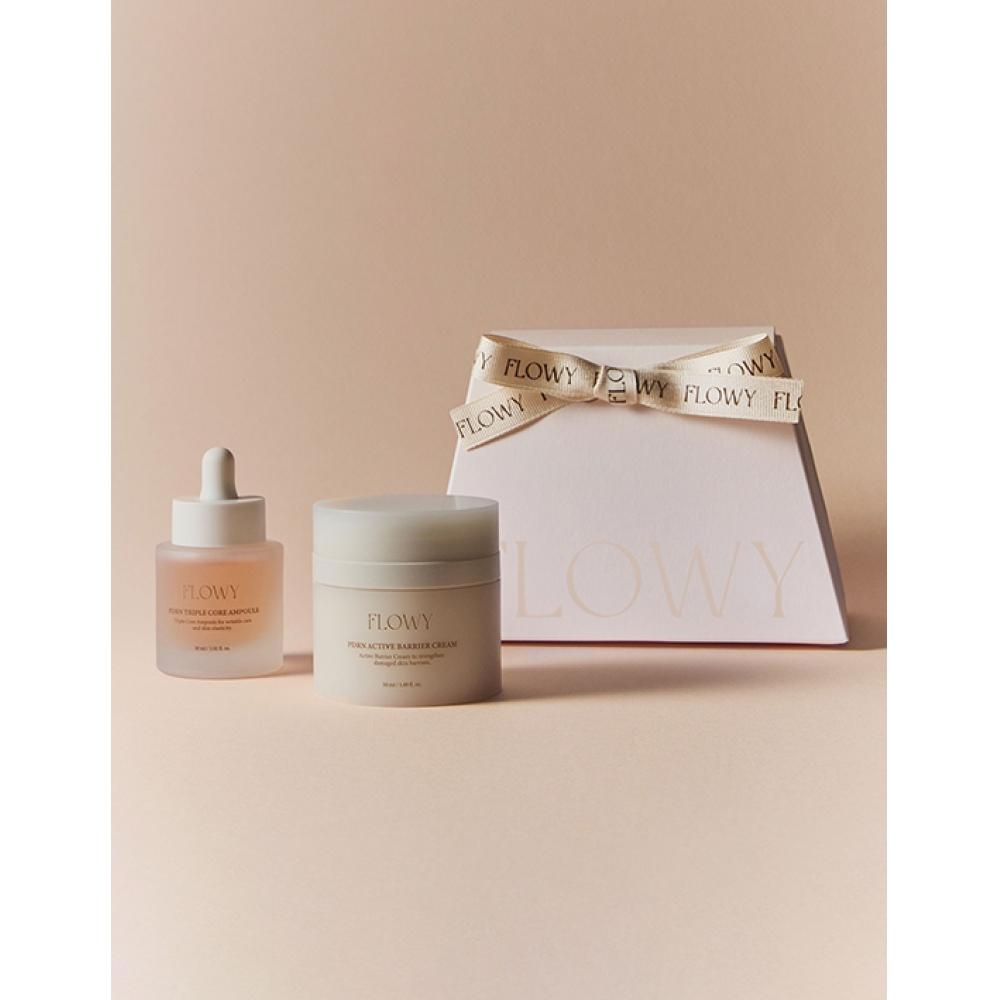Flowy Pdrn Ampoule Cream Set Pdrn Triple Core Ampoule+Pdrn Active Barrier Cream