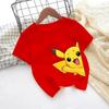 Pokemon Pikachu Cartoon Boys Girls T-shirt Short-sleeved Cotton O-neck T-shirt Casual Clothes Oversized Kids/Adult Tops