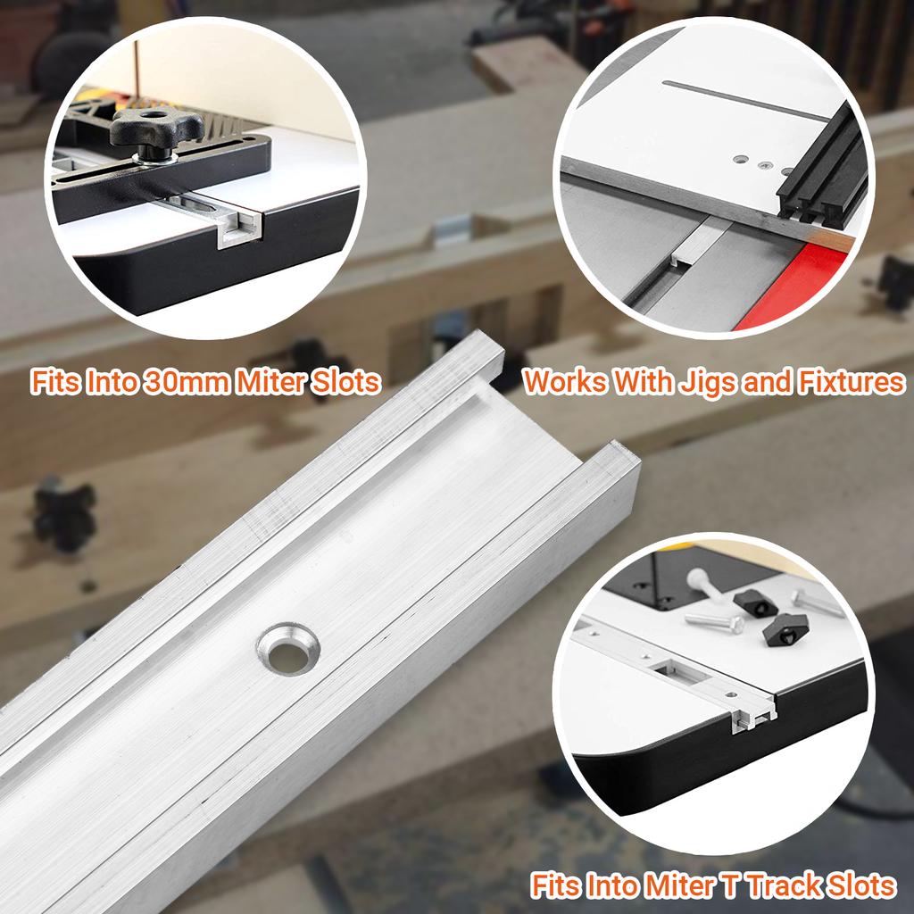 30 Type Anodized Aluminum Miter T Track T-Bar Rail for Jigs Fixtures Sleds Router Tables and