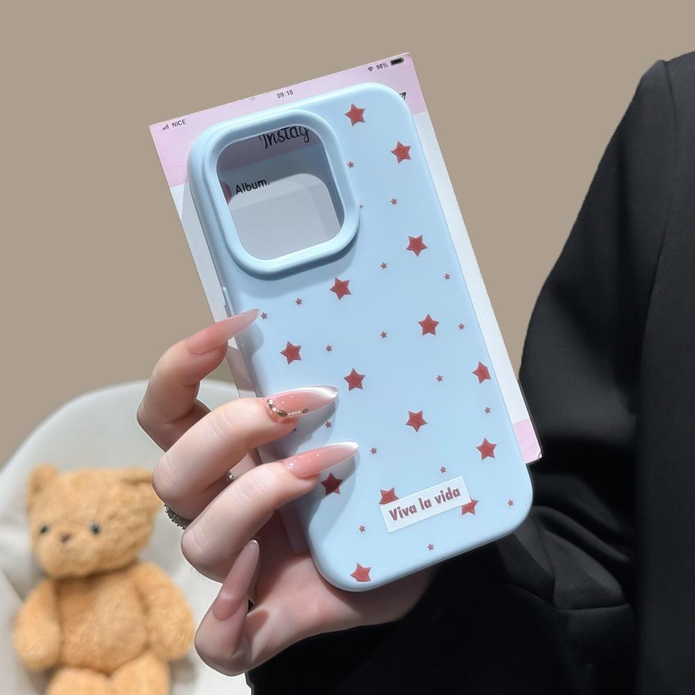 Applicable to Apple 17Promax mobile phone case star holder iPhone15/14/13 protective case silicone soft case 12