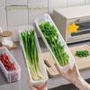 1/2/4pcs Long Rectangular Food Storage Containers, Plastic Reusable Refrigerator Organizer Boxes for Herbs, Vegetables, Noodles