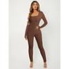 MGHR Moda Donna Casual Tinta Unita Stampa Autunno Inverno Manica Lunga Bretelle Pantaloni Tute & Rompers