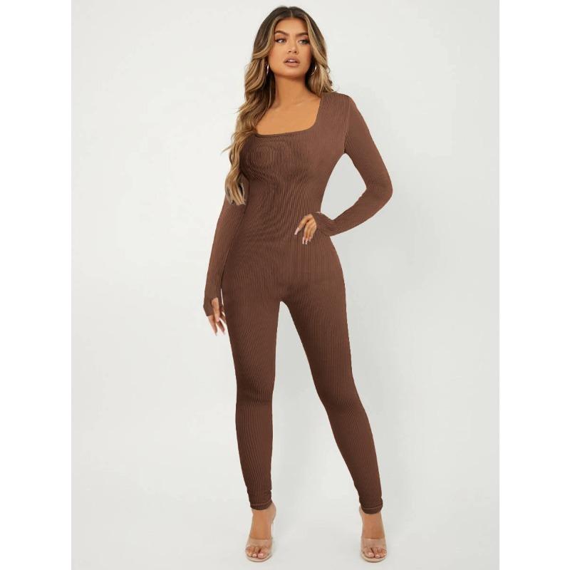 MGHR Moda Donna Casual Tinta Unita Stampa Autunno Inverno Manica Lunga Bretelle Pantaloni Tute & Rompers