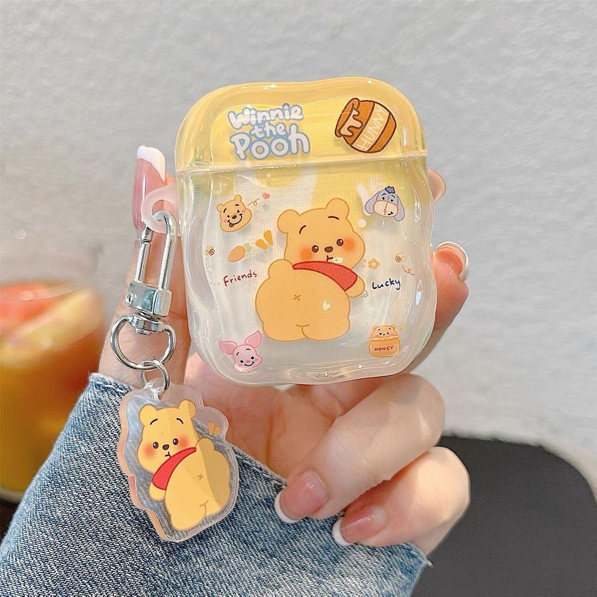 Cartoon cute bear for AirPods 1 /1 protective case pro1 apple bluetooth 1/1 generation earphone case pendant airpods 1/2 generation