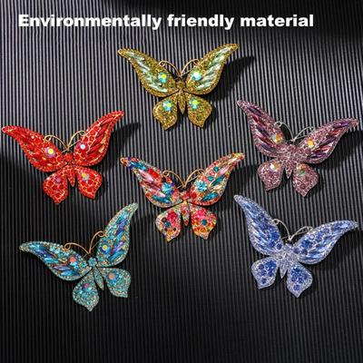 Butterfly Shape Brooch Corsage Sparkling Decoration Gift for Women Girls Fashion Rhinestone Accessory for Christmas CLE