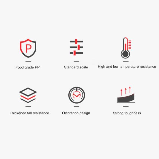 500ml/1000ml/2000ml Heat-resistant Strong Measuring Cup Toughness Plastic Clear Scale Portable Measuring Jug